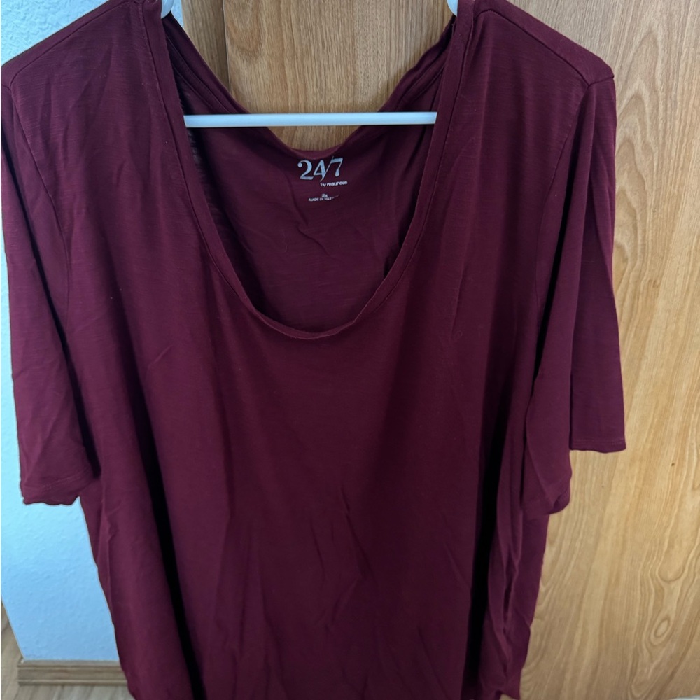 Maurices Deep Red Short Sleeve Tee